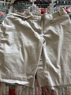 Talbots Khaki Beige Women's Shorts with Polka-Trim Waistband